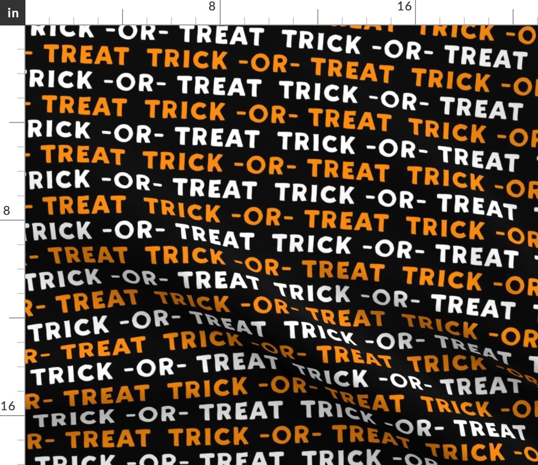 (3/4" scale) trick or treat - white and orange - halloween - C20BS