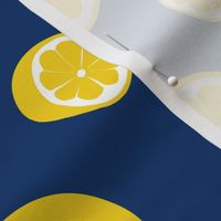 Half Lemons on Blue