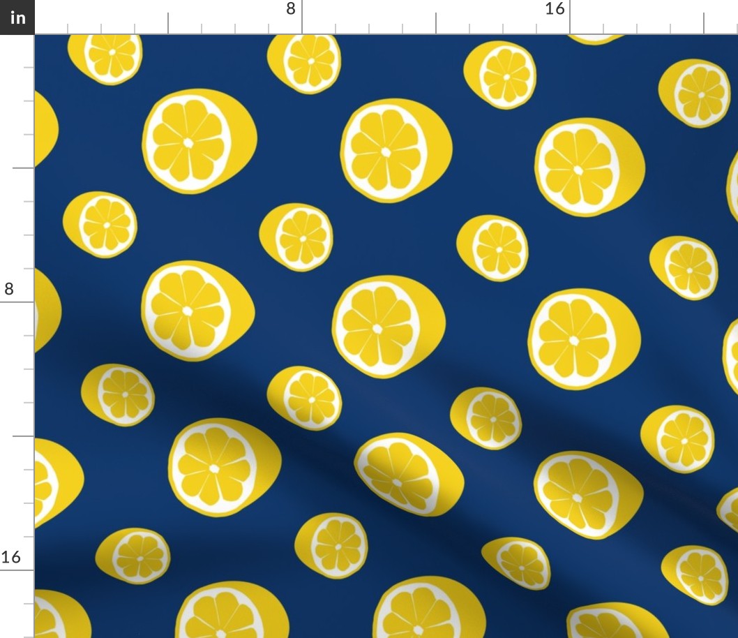 Half Lemons on Blue