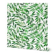 Japanese leaves - watercolor nature greenery for modern home decor, bedding, nursery