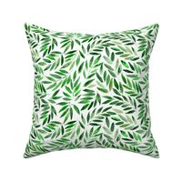 Japanese leaves - watercolor nature greenery for modern home decor, bedding, nursery