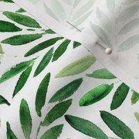 Japanese leaves - watercolor nature greenery for modern home decor, bedding, nursery