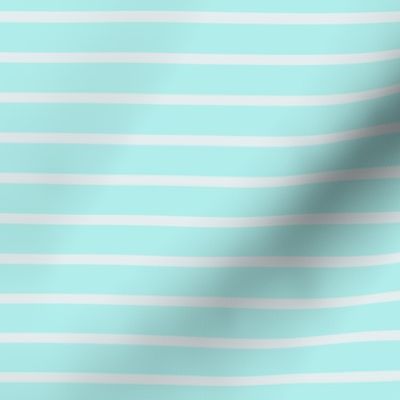 Breton Style Stripe - Ocean Mint with Grey Blue Sea 