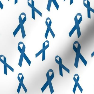 Small Scale Tossed Blue Awareness Ribbons
