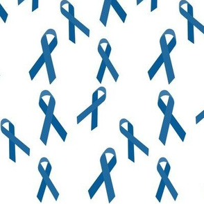 Small Scale Tossed Blue Awareness Ribbons