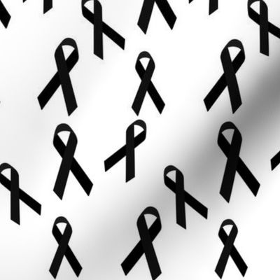 Small Scale Tossed Black Awareness Ribbons
