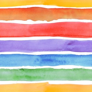 Watercolor Rainbow Stripes