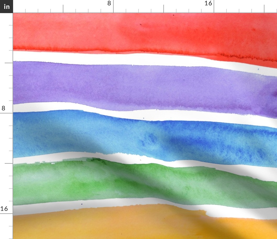 Watercolor Rainbow Stripes