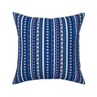 Aztec folklore indian pattern in winter eclectic blue rotated