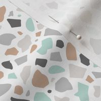 Minimal terrazzo texture abstract scandinavian trend classic basic spots design spring summer mint gray