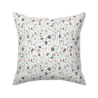 Minimal terrazzo texture abstract scandinavian trend classic basic spots design spring summer mint gray