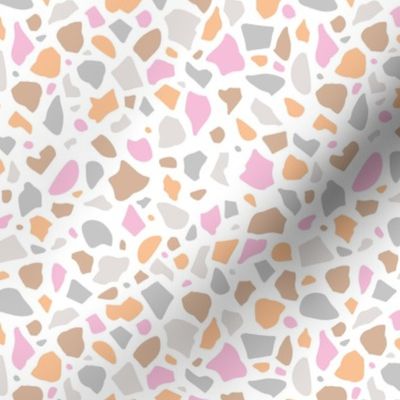 Minimal terrazzo texture abstract scandinavian trend classic basic spots design spring summer pink coral gray