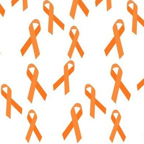 Small Scale Tossed Orange Awareness Ribbons