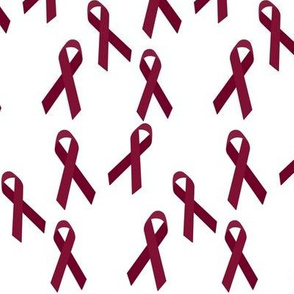 Small Scale Tossed Burgundy Awareness Ribbons