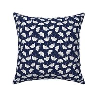 Minimal love ginkgo leaf garden japanese botanical spring leaves soft neutral nursery navy blue SMALL