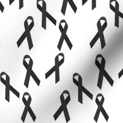 Small Scale Tossed Gray Awareness Ribbons