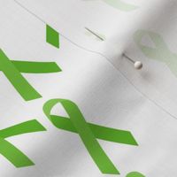 Small Scale Tossed Green Awareness Ribbons