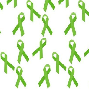 Small Scale Tossed Green Awareness Ribbons