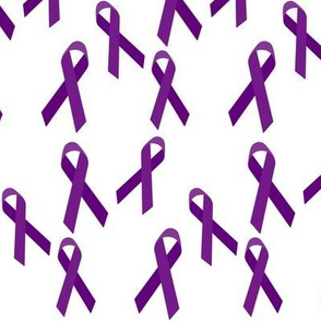 Small Scale Tossed Purple Awareness Ribbons