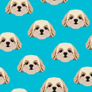 Shih Tzu Dog Pattern - Vivid Blue