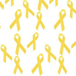 Small Scale Tossed Yellow Awareness Ribbons