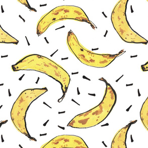 Wonky Bananas on white