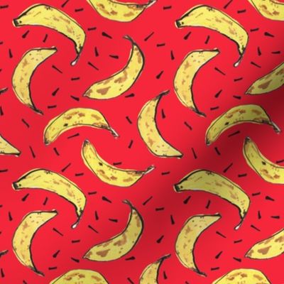 Wonky Bananas on red small