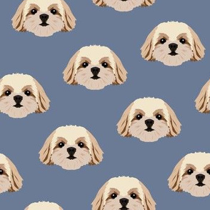 Shih Tzu Dog Pattern - Blue Gray