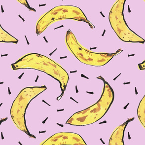 Wonky Bananas on pink