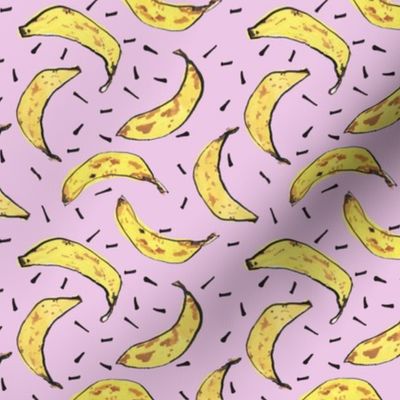 Wonky Bananas on pink small