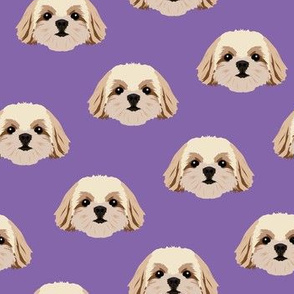 Shih Tzu Dog Pattern - Dark Purple