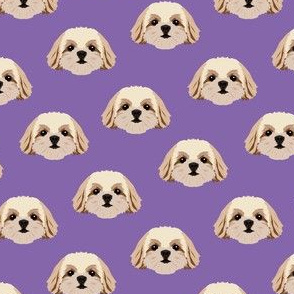 Small Shih Tzu Dog Pattern - Dark Purple