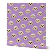 Small Shih Tzu Dog Pattern - Light Purple