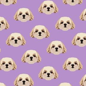 Small Shih Tzu Dog Pattern - Light Purple