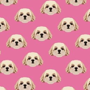Small Shih Tzu Dog Pattern - Pink