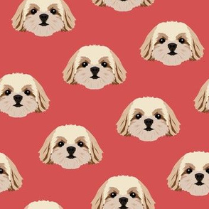 Shih Tzu Dog Pattern - Red