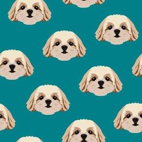 Shih Tzu Dog Pattern - Dark Green