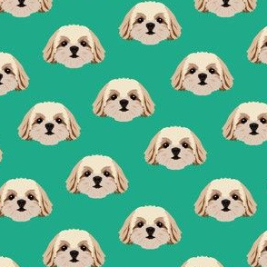 Small Shih Tzu Dog Pattern - Green