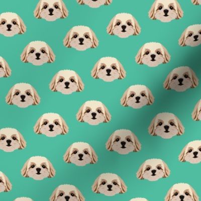 Small Shih Tzu Dog Pattern - Green 2