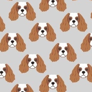 Small Cavalier King Dog Pattern - Gray