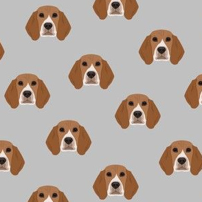 Small Beagle Dog Pattern - Gray