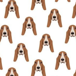 Basset Hound Dog Pattern - White