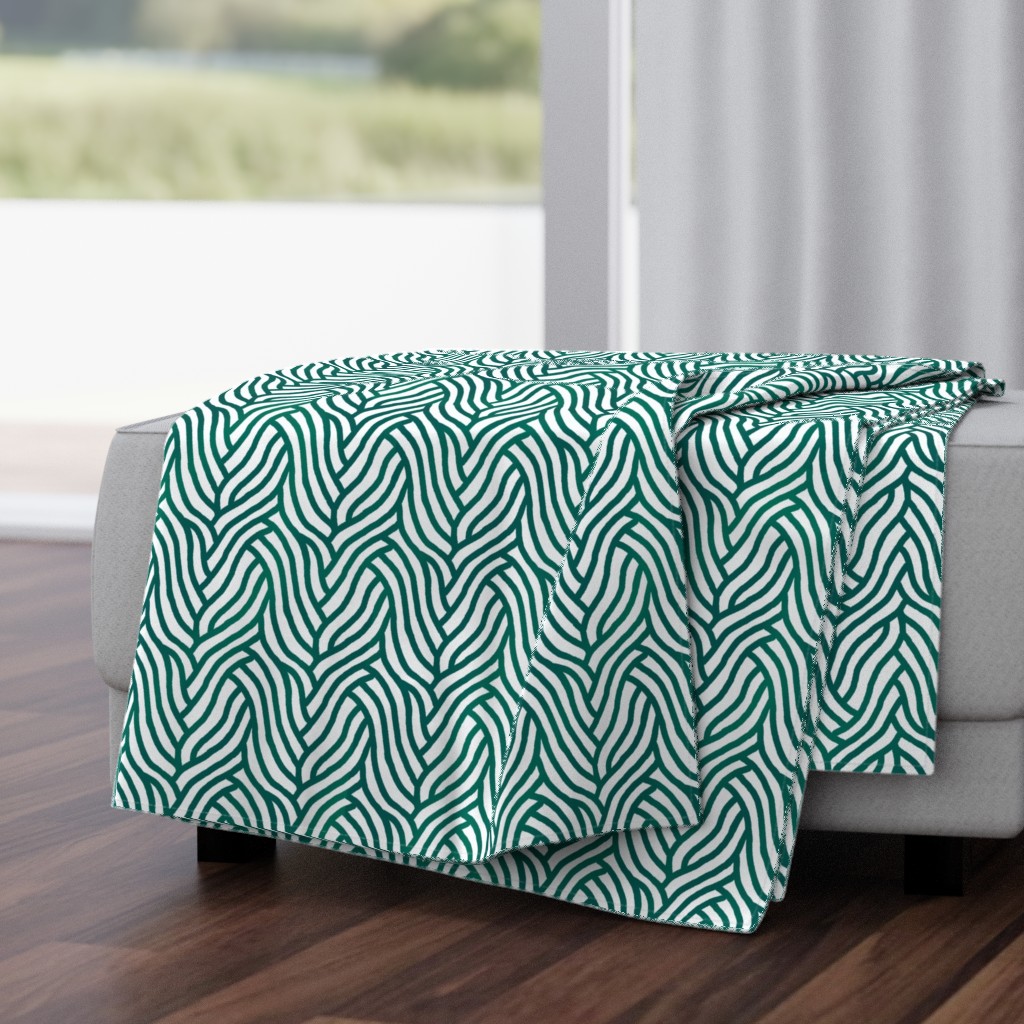 Feathered herringbone- emerald 