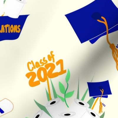Covid Graduation 2021 Blue and Orange TP