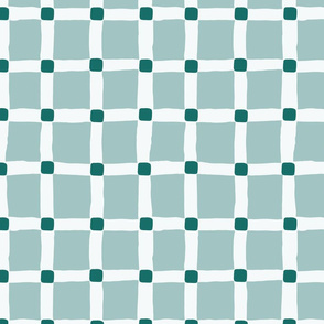 Grid Large: Green and White | Painterly Geometrics