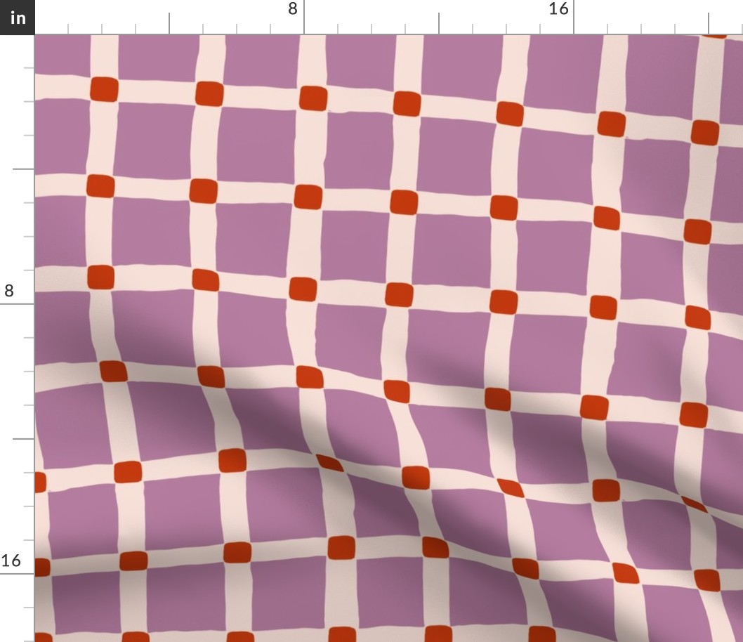 Grid Large: Mauve and Orange | Painterly Geometrics