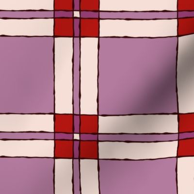 Tartan: Mauve and Red| Painterly Geometrics