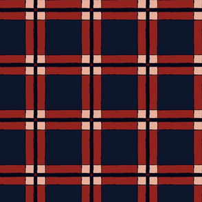 Tartan: Navy and Red | Painterly Geometrics