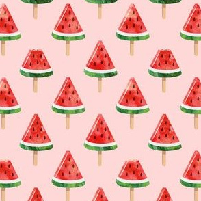 (1.5" scale) watermelon popsicles - red on pink C20BS