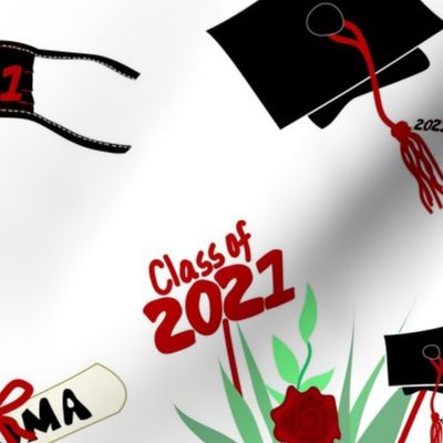 Covid Graduation 2021 Covid Graduation 2021 Black White Red Rose
